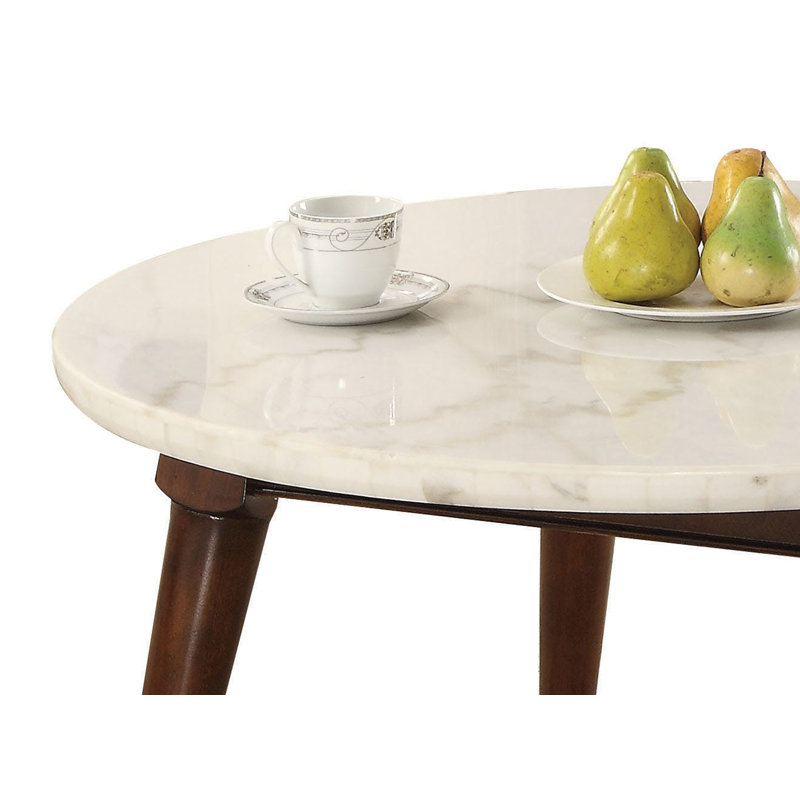 Ivy Bronx Calderdale Marble Top Wood Base Coffee Table & Reviews Wayfair